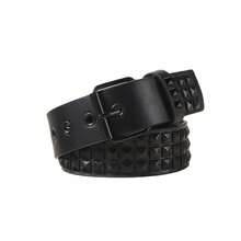 1PC Women's Plus Size Punk Belt Unisex Silver Pyramid Shape Y2K Belt Street Style Hot Girl Belt - Black Square Beads - View 5