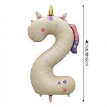 1pc 40 Inch Oversized Unicorn Ins Style Irregular Number 0123456789 Shaped Aluminum Foil Balloon, Suitable For First Birthday Party, Dessert Table Backdrop, Atmospheric Photo Decoration Balloon Prop - View 11