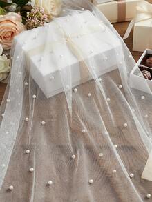 1/2pcs White Pearl Mesh, Gift Bag Mesh Packaging, Suitable For Valentine's Day, Wedding Party Gift Bags - Multiple Polyester Mesh Gift Packaging, Suitable For Wedding Decoration And Celebration, Wedding Gifts - Multicolor - View 4