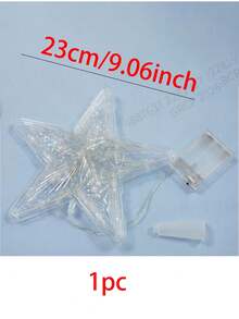 聖誕樹頂星形白光裝飾燈,適用於標準尺寸聖誕樹,電池供電(不含電池),聖誕節DIY用品,適合居家派對、商業展示與聖誕樹頂裝飾(23cm、19cm、15cm) - 款式二 - 查看 11