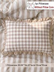 1/2pcs Soft Fresh Brown Plaid Bow Pillowcase, Soft Polyester Fabric, Suitable For Bedroom Sofa Pillowcase, Decorative Cushion Cover, Winter Decoration, Suitable As Gift For Boys And Girls, All Seasons - Multicolor - View 19