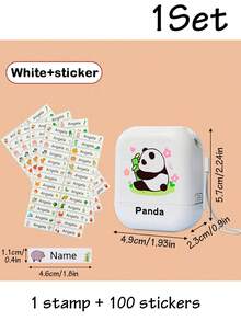 1pc Customized Name Stamp For Clothing, Waterproof DIY Cartoon Automatic Ink Stamp, Laundry-Proof, Back To School - White - View 10