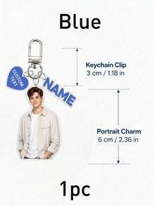 Custom Photo & Name Keychain, Personalized Heart Keyring, Bag Charm, Customized Portrait Keychain, Customizable Text Couple Gift, Men, Women, Family, Anniversary Gift - Style a - View 26