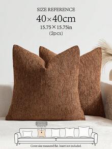 1pc/2pcs Brick Red (Pillow Insert Not Included) Multi-Color Textured Throw Pillow Cover, Modern Farmhouse Chenille 3D Textured Soft Cushion Cover, Suitable For Daily Bedroom, Dining Room, Bed, Sofa, Car, Decorative Pillow Case, All Seasons - Rust - View 15