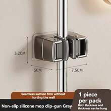 1pc No-Drill Mop Hook, Self-Adhesive Broom Holder, Wall-Mounted Cleaning Tool Storage Rack, Suitable For Bathroom, Kitchen, Balcony, Bathroom Decor, Room Decor, Living Room Decor, Bathroom Accessories, Storage Organizer - Multicolor - View 8