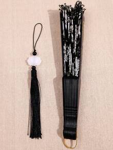 1pc Fairy-Style Faux Feather Fan, Suitable For Ball, Stage And Performance - Multicolor - View 7