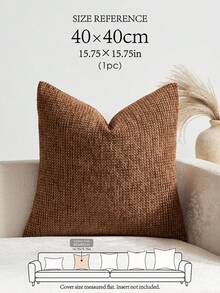 1pc/2pcs Brick Red (Pillow Insert Not Included) Multi-Color Textured Throw Pillow Cover, Modern Farmhouse Chenille 3D Textured Soft Cushion Cover, Suitable For Daily Bedroom, Dining Room, Bed, Sofa, Car, Decorative Pillow Case, All Seasons - Rust - View 8