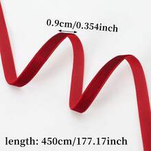 1件 10/15/20/25/38mm 絲絨緞帶，聖誕節、新年緞帶，手工婚禮派對裝飾緞帶，適用於禮物包裝、DIY髮飾蝴蝶結、聖誕樹花環裝飾蝴蝶結 - 查看 34