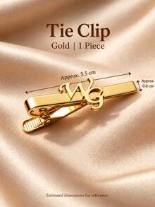 [ZzAi Custom]1 Set Personalized Custom Text Cufflinks, Cut-Out Text Combination Cufflinks, Tie Clip, Custom Text, Men's Exclusive Set, Suitable For Christmas, Wedding, Birthday Gift - Text - View 12