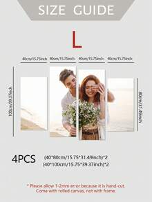 4件組個性化無框照片畫布海報，客製化畫布藝術牆飾，記憶照片印刷，現代藝廊風牆面裝飾 - 彩色 - 查看 13