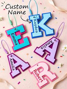 Personalized Luggage Tag, Customized Name Tag, 3D Printed, Customizable Text/Name, Suitable For Suitcase, Backpack, Water Bottle Anti-Loss Tag, Car Key Keychain, Student School Bag Decoration, Travel Accessory, Couple Gift, Birthday Gift, Christmas Gift, Back To School Creative Gift - Multicolor - View 16