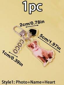 Custom Photo Acrylic Heart Keychain, Personalized Pet Photo Bag Charm, Commemorative Gift - Style a - View 11