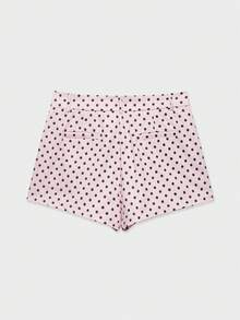 YROOE Women's Autumn/Winter/All Season Casual Minimalist Retro Polka Dot Low Waist Shorts - Pink - View 3