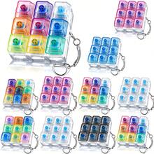 1pc Stress Relief Keyboard Toy, Keyboard Stress Relief Keychain: 9-In-1 Keyboard Stress Relief Buttons, Finger Clicker, Stress Relief And Mood Booster Gift, Helps Relieve Stress And Anxiety, Small Birthday Party Gift, Relaxation And Focus Aid - Clear - View 1