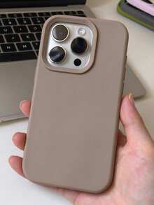 溝槽按鈕高品質液態矽膠手機殼，適用於 iPhone 18 Pro Max 17 16 15 14 13 12 11 Pro Max，柔軟蠟感橡皮擦觸感，親膚舒適 - 棕色 - 查看 6