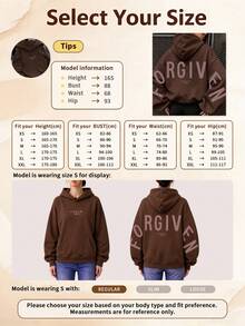 FORGIVEN PSALM Bible Christian Jesus Prayer Graphic Cozy Sweatshirt Fall And Winter For Women, Long Sleeve Pocket Slight Drop Shoulder Casual Hooded Sweatshirt - Brown - View 4