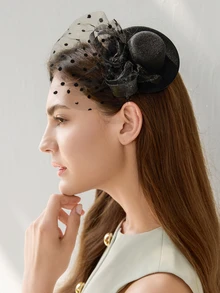 Clariva Kẹp tóc trang trí mũ lưới & mũ chóp cao Mũ phù thủy nhỏ thanh lịch Mũ nhỏ Mũ Derby Mũ lưỡi trai nhỏ Mũ chóp cao, Đồ dùng học tập Quà tặng Giáng sinh mùa đông - màu đen - Xem 5