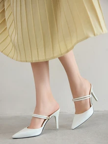 Damen Geschlossene Zehenschuhe mit hohem Absatz, eleganter Damenstil, geeignet für Dates, Einkaufen, Partys, Treffen, Pendeln und Geschäft, Weihnachtsgeschenke für den Winter - Weiss - Übersicht 2