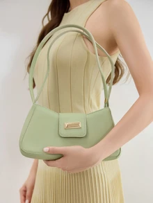 High-End Underarm/Handbag Small Niche Fashionable Commuter Baguette Shoulder Bag Winter Gifts - Green - View 4