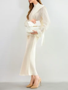 绗缝图案翻盖方包，金属装饰链条，商务休闲，便携，适合青少年女孩、女性、大学生、白领，完美适用于办公室、大学、小学、初中、高中、工作、商务、通勤，圣诞节冬季圣诞礼物 - 白色 - 查看 6