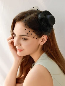 Clariva Kẹp tóc trang trí mũ lưới & mũ chóp cao Mũ phù thủy nhỏ thanh lịch Mũ nhỏ Mũ Derby Mũ lưỡi trai nhỏ Mũ chóp cao, Đồ dùng học tập Quà tặng Giáng sinh mùa đông - màu đen - Xem 2
