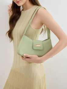 High-End Underarm/Handbag Small Niche Fashionable Commuter Baguette Shoulder Bag Winter Gifts - Green - View 2