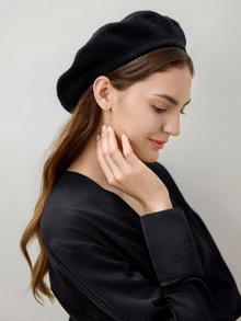 1pc Women's Beret Hat, Autumn/Winter, Retro Pumpkin Style, Korean Lady Fashion, Japanese Casual Wool Warm Cap Winter Gifts - Multicolor - View 3
