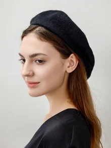 1pc Women's Beret Hat, Autumn/Winter, Retro Pumpkin Style, Korean Lady Fashion, Japanese Casual Wool Warm Cap Winter Gifts - Multicolor - View 4