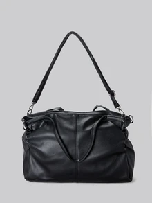 DareSee Lightweight,Business Casual Minimalist Shoulder Tote Bag For Teen Girls Women College Students,Rookies & White-Collar Workers Perfect For Office,College,Work ,Business,Commute,Outdoors, Travel, Outings, Fashionable Tote Bag With Zipper, Eye-Catching Work Bags For Women Gifts - Black - View 1