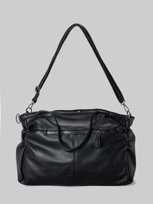 DareSee Lightweight,Business Casual Minimalist Shoulder Tote Bag For Teen Girls Women College Students,Rookies & White-Collar Workers Perfect For Office,College,Work ,Business,Commute,Outdoors, Travel, Outings, Fashionable Tote Bag With Zipper, Eye-Catching Work Bags For Women Gifts - Black - View 2