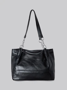 DareSee 极简链条单肩托特包，适合青少年、女性、大学生、职场新人及白领，是通勤、商务休闲的理想之选。这款大容量包包容量大，适合青少年、女性、大学生、上班族、商务人士、通勤族、户外旅行、郊游等各种场合。这款日式包包风格优雅，是日常优雅和特殊场合的完美之选，也是冬季音乐节的理想礼物。 - 黑色 - 查看 3