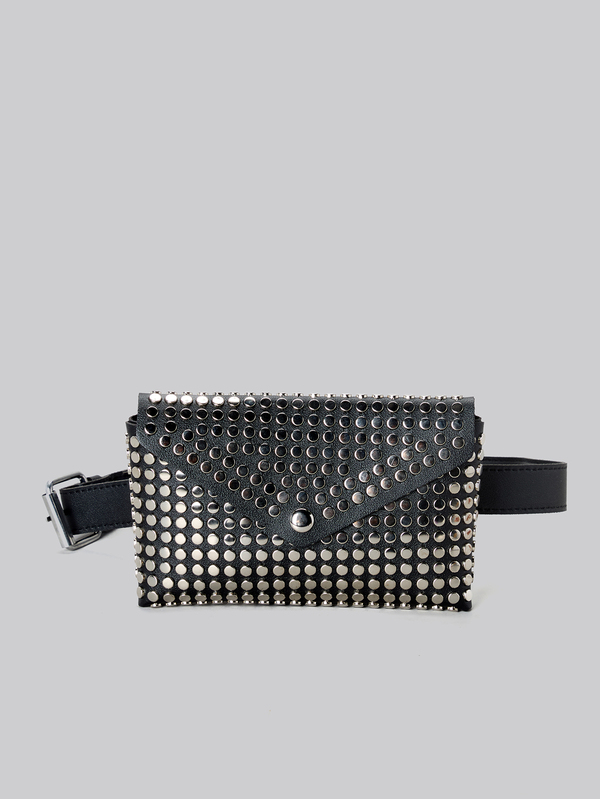 DareSee 1pc Polka Dot Rivet PU Leather Belt Cellphone Waist Bag For Women, New Fashion Crossbody Chest Bag With Detachable Belt Winter Gifts