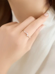 Rhinestone Decor Wrap Ring, Suitable For Daily Wear Winter Gifts - Yellow Gold - View 2