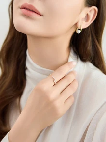 Rhinestone Decor Wrap Ring, Suitable For Daily Wear Winter Gifts - Yellow Gold - View 4