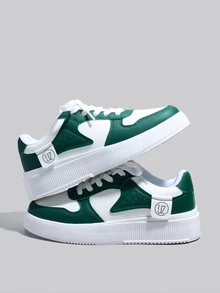 DareSee Zapatos deportivos casuales con cordones para mujer, zapatillas, zapatos de skate, ligeros, adecuados para moda callejera, regalos de invierno, festivales de música - Verde - Ver 2
