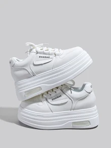 DareSee White Versatile Casual Women's Shoes, Fashionable Ladies Platform Sneakers Winter Gifts