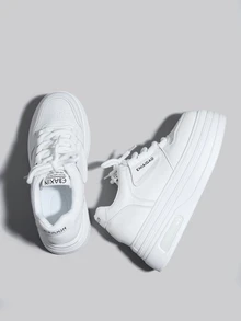 DareSee White Versatile Casual Women's Shoes, Fashionable Ladies Platform Sneakers Winter Gifts