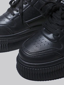 DareSee Versatile Fashion Women's Shoes, Short Women's Casual Wedge Sneakers, Ladies Platform Sports Shoes, New Spring/Autumn Collection Winter Gifts - Black - View 9