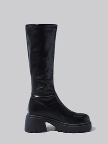 DareSee 搭配秋季服装，毛衣是完美之选；这款黑色高筒骑马靴简约时尚，适合秋冬季节，也是冬季礼物和音乐节的理想之选。 - 黑色 - 查看 5