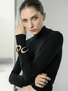 1pc Exaggerated Metallic Circular Bangle With Hollow Out Asymmetrical Shapes, Simple & Stylish, Perfect For Vacation, Party, Ladies All-Match Sexy Bracelet Winter Gifts - Bracelet - View 3