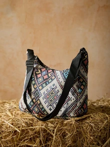Tropiscape Large Capacity Contrast Color Shoulder Bag, Suitable For Shopping, Wallet, Young Women, College Students, Newlyweds, Office Ladies. Ideal For Office, University, Work, Business, Commuting, Outdoor Activities, Travel And Picnics Gifts - Multicolor - View 5