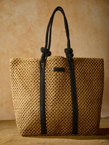 Tropiscape 时尚撞色草编手提包，多功能设计，配有优雅肩带，是夏季必备单品、海滩度假必备女包、书包、大容量便携包，适合青少年女孩、大学生、白领等各种场合，是工作、返校、中学、高中、大学、度假、海滩、圣诞节、冬季圣诞节礼物的理想之选。 - 卡其色 - 查看 2