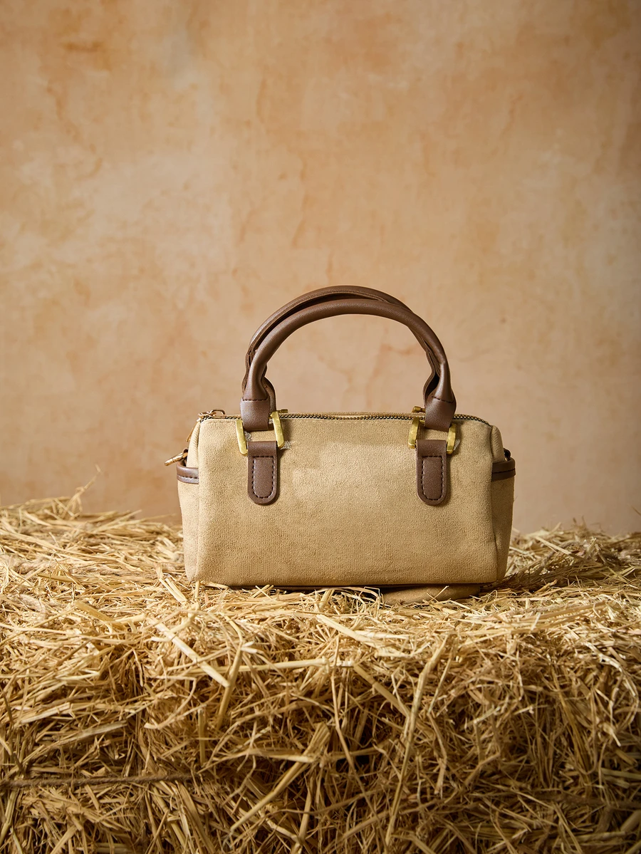Tropiscape Premium stilvolle Handtasche für Frauen, neue vielseitige runde Reißverschluss Schulter Messenger Tasche, Wildleder PU Leder Boston Tasche Wintergeschenke Cottagecore, Sommeroutfit