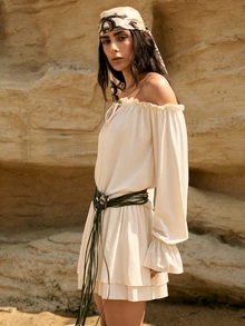 Tropiscape Cinturón de cintura de bruja nórdica para mujer - Cinturón vikingo vintage con nudo, detalle de flecos tejidos, perfecto para el disfraz de Mardi Gras y el Día de San Patricio, Navidad, Navidad, Navidad, Invierno, Regalos de Navidad