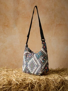 Tropiscape Large Capacity Contrast Color Shoulder Bag, Suitable For Shopping, Wallet, Young Women, College Students, Newlyweds, Office Ladies. Ideal For Office, University, Work, Business, Commuting, Outdoor Activities, Travel And Picnics Gifts - Multicolor - View 2