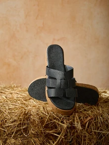 Tropiscape Bohemian Wedge Slippers For Women Fashion Outdoor Increased Height Sandals Beach Slippers, Black, Brown, White, Casual Dress Sandals For Summer Christmas Christmas Winter Christmas Gifts