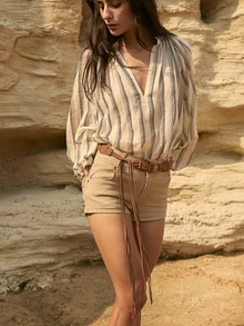 Tropiscape 1条女士咖啡色波西米亚铆钉腰带，PU材质，适合万圣节、情人节、夏季、秋季、万圣节、冬季等场合。 - 咖啡 - 查看 6