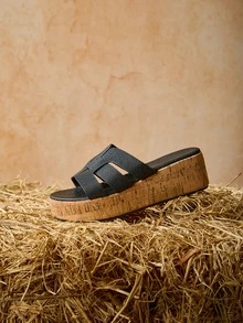 Tropiscape Bohemian Wedge Slippers For Women Fashion Outdoor Increased Height Sandals Beach Slippers, Black, Brown, White, Casual Dress Sandals For Summer Christmas Christmas Winter Christmas Gifts