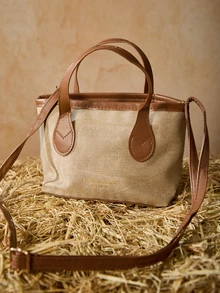 Tropiscape 2024新款时尚优雅单肩斜挎包，独特设计女士手提包，圣诞节冬季圣诞礼物 - 棕色 - 查看 4