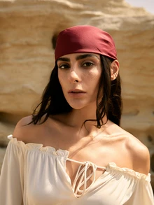 Tropiscape 1条70厘米纯色方巾/头巾 圣诞节/冬季圣诞礼物 - 酒紅色 - 查看 5